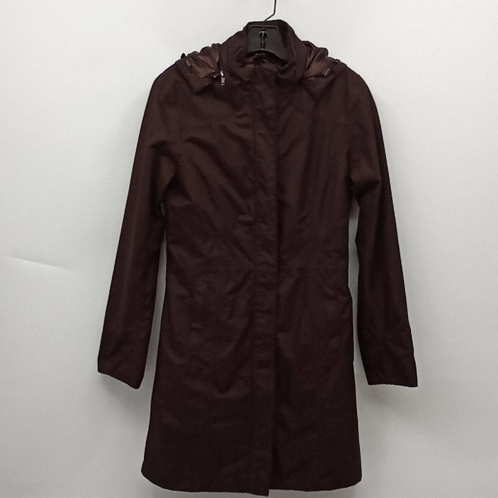 Eddie Bauer Weather Edge Womens Brown Trench Coat with Hood Size Small